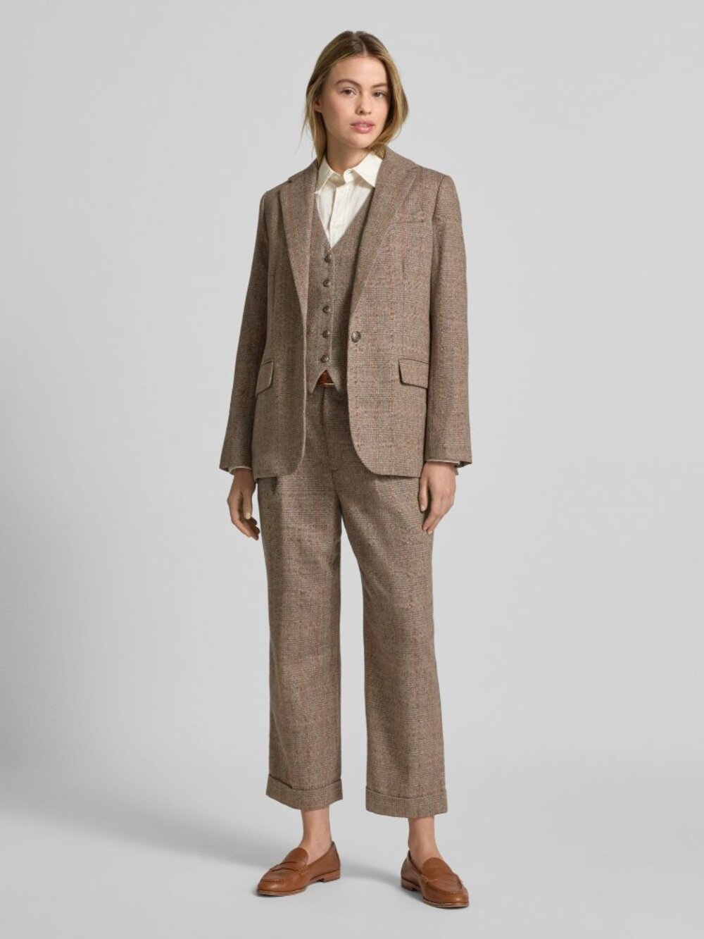 Lauren Ralph Lauren Cotton-wool blend trousers 'FENSKA' in beige NWT 14
